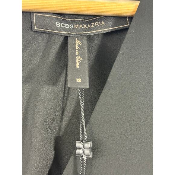 NWT BCBGMaxAzria Callie Flutter-Sleeve Chiffon Gown Formal Evening Dress Size 12 - Picture 14 of 16